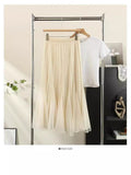 Two Sides Wearing A Net Yarn Skirt Women 2025 Spring New High-Rise Shade Across The Hundred Folded Skirt A Word Big Swing Fishtail Long Skirt