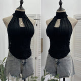 Net Yarn Hanging Neck Splicing Hollow Lace Tector Sling Sling Sling Vest Tidal Tidal Tidal Tidal Tidal Tidal Tidal Tidal Tidal Tidal Tidal