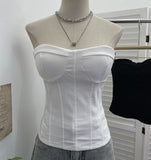 Real Shot Curvy With Chest Cushions Anti-Slip Bar Hottie Wearing Bra Vest Short Loose Tight Top 8151