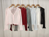 Korean Temperament Summer New Sweet V-Neck Lace Border Tanning Shirt Outside The Shawl Knit Shirt Air-Conditioning Shirt