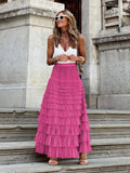 New French Long Dress Female Autumn Temperament Elegant Solid High-Waisted Mesh Cake Skirt Unkempt Skirt