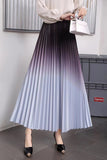 2025 New High-End Women's Dress Gradient Half-Dress Skirt Women's Long Dress High Waist Lengthened Version Of The 100-Folded Skirt