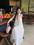 New Gentle Three-Dimensional Flower Dress Summer Holiday French Fairy Seaside Sleeveless Thin Temperament Long Dress