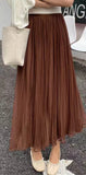 Two Sides Wearing Pit Strip Net Yarn 100-Fold Skirt 2025 Spring And Summer New Ice Silk A-Word Umbrella Skirt In The Long Skirt