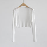 Sunscreen Knitted Cardigan Women's Thin Coat Ice Shawl Shawl Air-Conditioning Shirt Summer With Sling Skirt