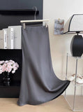 High-Grade High-Rise Thin Long-Skinny Vinegar Silk Silk Skirt 24 Summer New Bag Fishtail A-Word Dress