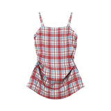French Retro Red Tector-Set Sling Vest Women Wear Unique Super-Looking Waistless Sleeveless Top