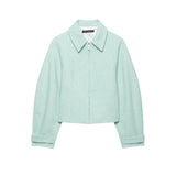 2026 Autumn New Women's Fashion Casual Loose Zipper Texture Jacket 2978134