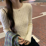 Mahua Texture Shoulder Knitted Bottom Shirt Women's Autumn And Winter 2025 New Korean Senior Sense College Style Coat