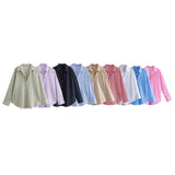 New Women's Clothing Printed Silk-Sense Silk-Sense Sex Shirt Women 4387036 In Autumn