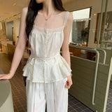 French Sweet Lace Splicing Repair Sleeveless Sleeveless Sleeve Sling Vest Women's Summer 2025 New Unique Beautiful Little Top