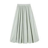 2025 Spring And Summer New High-Rise Retro Skinny Thigh Skirt Lantern Skirt Mid-Length A-Word Skirt