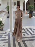 Cotton-Sle Leg Skirts 2025 Summer New High-Waisted Loose-Fitting Casual Pants Skirts With Thin Hanging Linen Skirts