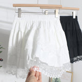 Real Shooting Lace Lace Double Cake Dress Girl Summer Tight High Waist A-Word Skirt Fluffy Short Skirt 2081