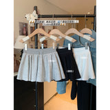 Black Short Skirt Ballet Style 2025 Summer New Women's A Skirt Skirt High-Waisted Skirt Skirt Skirt Tide