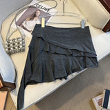 Spice Girls Burst Design Sense Irregular With Ribbon Cake Half-Dress Short Dress Woman