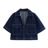 New Short Denim Shirt In The Summer Of 2025 6164070 Double Stamped Denim Skirt 6164068 Sets Of Women