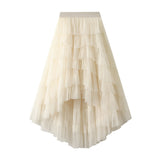 Chic Special Dress Dopamine Series Thousand Layers Of Irregular Cake Skirt Gradient Fairy Skirt Big Swing Yarn Skirt