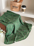 Korean Retro Blue Floral Net Yarn In The Word Skirt Women's Summer French Seaside Holiday Bag Fish Tail Half-Body Dress