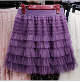 Layers Of Mesh Dress Women 2025 Summer New Tight Waist High Waist Thin Cake Skirt A Word Fluffy Skirt