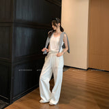 Great-Looking V-Neck With Thin Long-Sleeved Knitted Shirt Coat Woman 2025 New Loose Lazy Morning Autumn Top