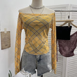 Real Shooting Two Sets Of Sexy Shoulder Single-Layer Thin Mesh Yarn Short T-Shirt + Inner Brat With Chest Pads To Wipe The Chest Vest 8095