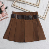 Real Shooting With Belt 100-Fold Skirt 2025 Summer Korean Version Of Small Short Skirt High-Waisted A Word Umbrella Skirt 8282