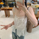 French Sweet Lace Splicing Repair Sleeveless Sleeveless Sleeve Sling Vest Women's Summer 2025 New Unique Beautiful Little Top