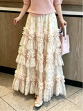 Real Shooting French Lace Lace Dress Girl Sweet Princess Dress Design Fluffy Cake Skirt