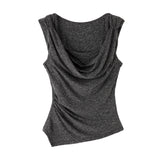 Korean Sleeveless Collar Fake Two Vest Women's Summer 2026 New Body Repair Irregular Sling Coat