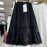 Spring 2025 New White Dress Women Look Good-Looking Popular Unique High-Rise Repair Medium-Long A-Shaped Skirt