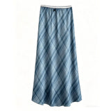 Sweet And Gentle Wind Pink Women's Summer New Korean Lattice Simple Skirt Small Fresh Long Dress