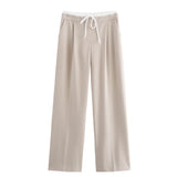 Autumn 2025 New Women's Fashion Casual Street Double Waist Wide Leg Pants 1608225