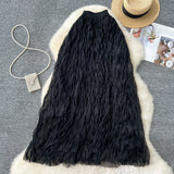 Fairy Half-Body Dress 2026 New High-End Folding Pendant Mesh Dress High Waist Thin A Word Medium Long Skirt