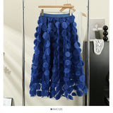 Heavy Industry Three-Dimensional Flower Mesh Yarn A-Word Half-Dress Women Autumn 2025 New Design Sense High-Rise Thin Fairy Skirt