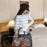 Beautiful And Beautiful Striped Knitted Cardigan Women's Autumn And Winter 2025 New Explosion With High-End Temperament Blouse