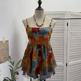 Real Shooting Holiday Style Oil Painting Print Small Sling Vest Woman 2026 Summer Hottie Sleeveless Top 1220