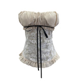 Real Shoots Of The Jacaranda With A Bow With A Bow Folded Breast Vest For A Summer With A Breast Pad Sleeveless Top 6168