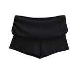 Solid Color Low-Rise Lateral Waist Waist Sports Shorts Female Pack Elastic Leisure Bottom Hot Pants