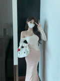 The Royal Sister Style Wears Sexy Sling Dress Women's Dress Autumn Bodydressed Little Mother Dress With A Long Ass Two Sets