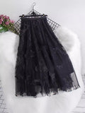 Three-Dimensional Butterfly Net Dress 2025 New Large Swing A Word Umbrella Skirt In The Long Skirt Women's Autumn And Winter Live Explosion