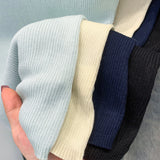 Direct Sale Lyselle Tiansi French Half-High Collar Shoulder Short-Sleeved Knitted Shirt Women 2026 Summer New Single Wear