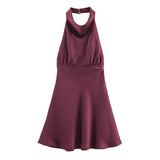 Autumn 2025 New Women's Fashion Sexy Hot Babes Silk Stanty Dress 9106331