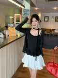 Pure Style Temperament Fashion Suit Autumn 2026 New Cardigan Sling Vest Two Sets Of Tide