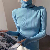 Heap High-Necked Cover Finger Tight-Up Sweater Women 2026 Autumn And Winter New Knitted Bottom Shirt Full Of Long Sleeve Tops