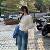 Ma Hua Round Collar Collar Sweater Long Sleeves On The Bottom Of The Knitted Shirt Women's Autumn And Winter 2025 New Single Wear Beautiful Top
