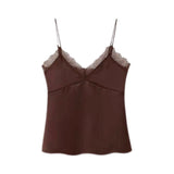 Sexy Lace Splicing Sexy Sling Vest Woman Autumn Hottie Style Slimming Inside A Short Top