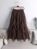 Vintage 100-Fold Dress Irregular Thin A Sub-Net Dress 2025 Spring New Long Skirt Women's Summer
