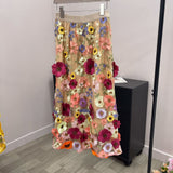 Net Yarn Heavy Industry Three-Dimensional Flower Skirt Fashion Personality A-Shaped Skirt