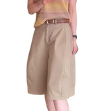 Five-Point Wide-Legged Trousers Women's Summer New Loose Leisure Thin High-Waisted Trousers Fashion With Age-Reduced Gas Shorts